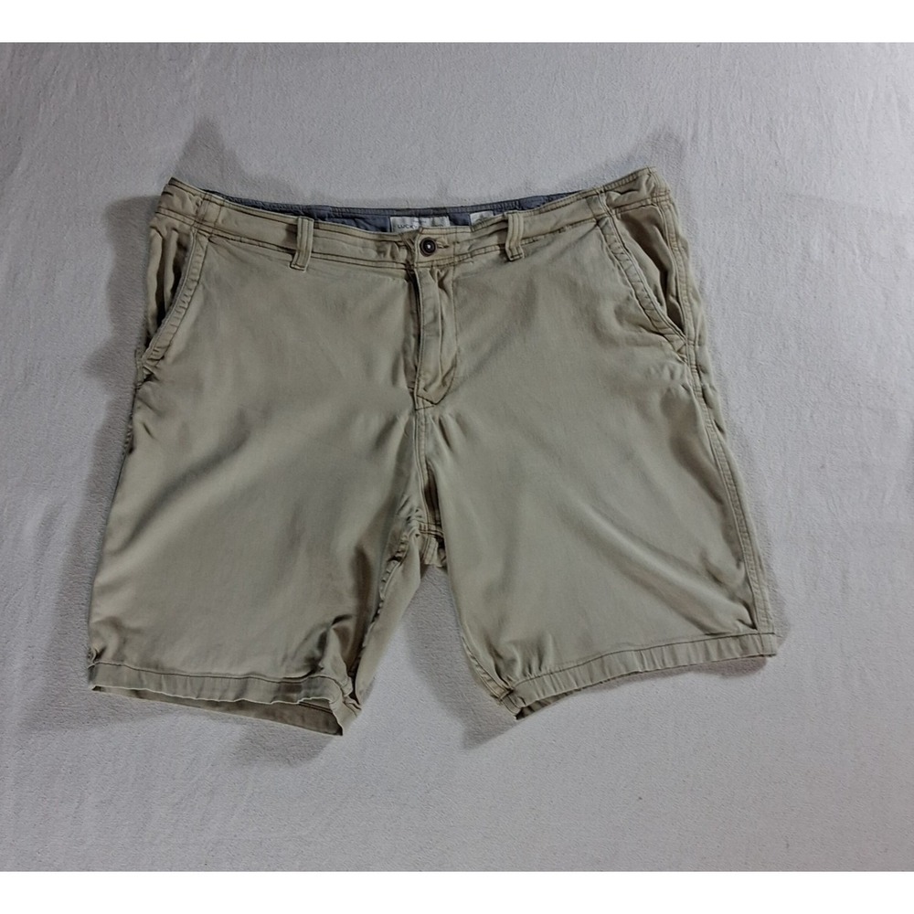 Lucky Brand Saturday Stretch Chino Shorts Mens 38 Khaki Tan Straight Fit Casual